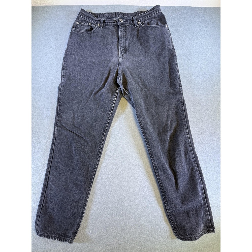 VTG‎ Lee Jeans Womens 16 Charcoal Wash Gray High Rise Mom Relaxed Made in USA